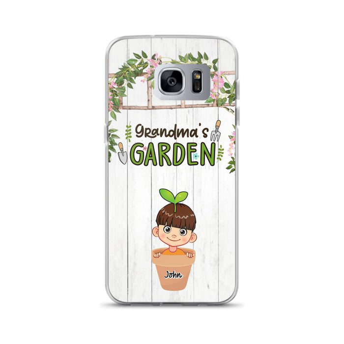 Custom Personalized Grandma's Garden Phone Case - Gift Idea For Grandma/ Mother's Day Gift - Up to 10 Kids - Case For iPhone And Samsung