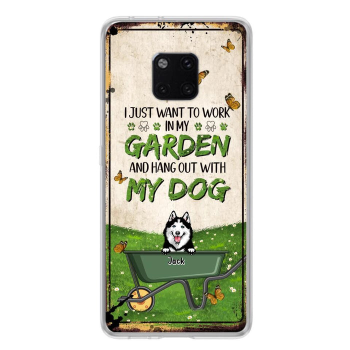 Custom Personalized Dog Phone Case For Xiaomi/ Oppo/ Huawei - Gift Idea For Dog Lover - Up to 6 Dogs - I Just Want To Work In My Garden And Hang Out With My Dogs