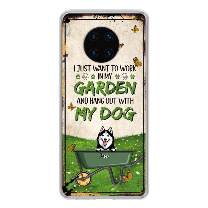 Custom Personalized Dog Phone Case For Xiaomi/ Oppo/ Huawei - Gift Idea For Dog Lover - Up to 6 Dogs - I Just Want To Work In My Garden And Hang Out With My Dogs