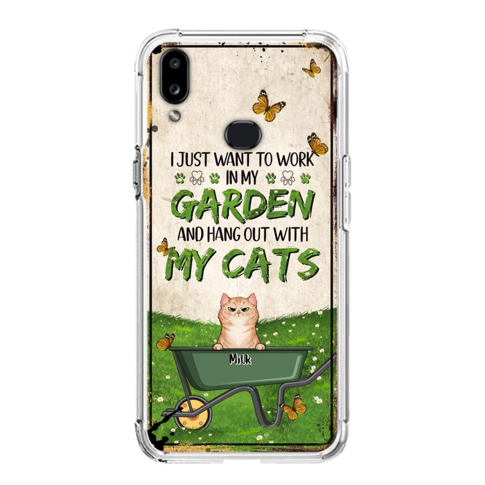 Custom Personalized Cat Phone Case For iPhone And Samsung - Gift Idea For Cat Lover - Up to 6 Cats - I Just Want To Work In My Garden And Hang Out With My Cats