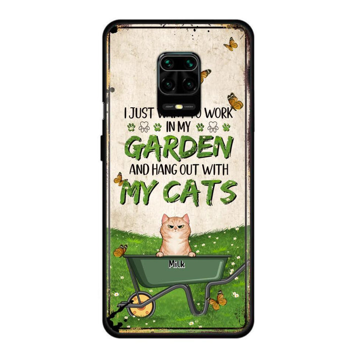 Custom Personalized Cat Phone Case For Xiaomi/ Oppo/ Huawei - Gift Idea For Cat Lover - Up to 6 Cats - I Just Want To Work In My Garden And Hang Out With My Cat