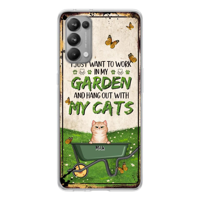 Custom Personalized Cat Phone Case For Xiaomi/ Oppo/ Huawei - Gift Idea For Cat Lover - Up to 6 Cats - I Just Want To Work In My Garden And Hang Out With My Cat