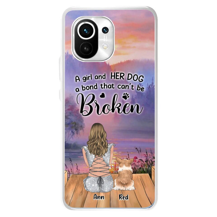 Custom Personalized Dog Mom Phone Case - Upto 4 Dogs - Mother's Day Gift Idea for Dog Lovers - A Girl And Her Dog A Bond That Can't Be Broken - Case for Xiaomi/Huawei/Oppo