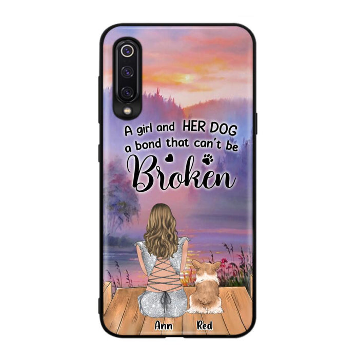 Custom Personalized Dog Mom Phone Case - Upto 4 Dogs - Mother's Day Gift Idea for Dog Lovers - A Girl And Her Dog A Bond That Can't Be Broken - Case for Xiaomi/Huawei/Oppo