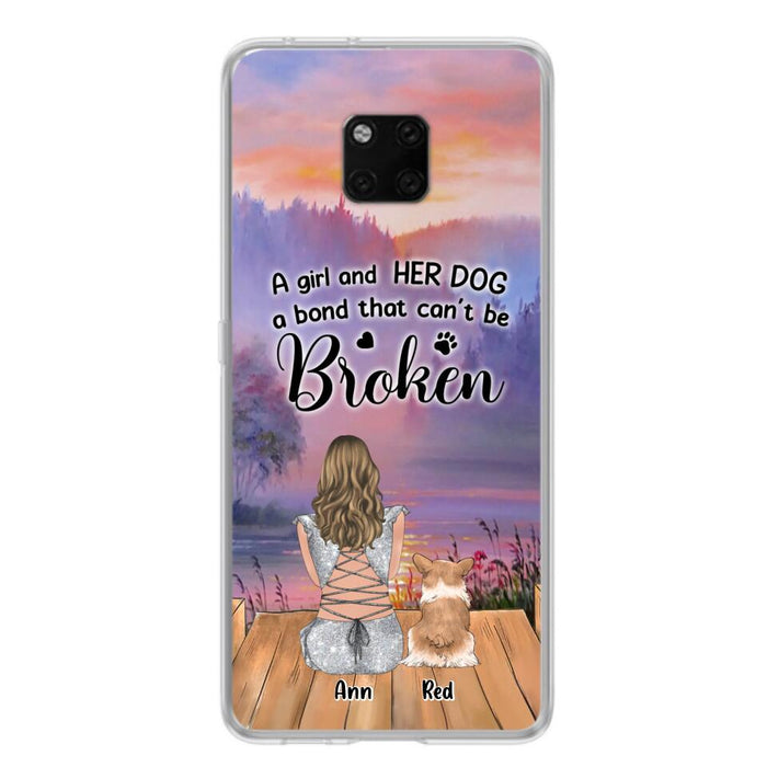 Custom Personalized Dog Mom Phone Case - Upto 4 Dogs - Mother's Day Gift Idea for Dog Lovers - A Girl And Her Dog A Bond That Can't Be Broken - Case for Xiaomi/Huawei/Oppo