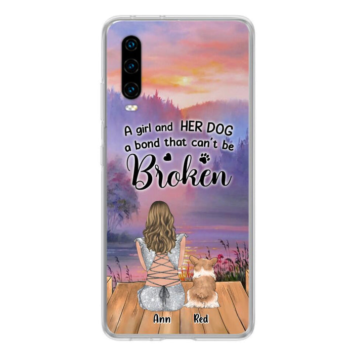 Custom Personalized Dog Mom Phone Case - Upto 4 Dogs - Mother's Day Gift Idea for Dog Lovers - A Girl And Her Dog A Bond That Can't Be Broken - Case for Xiaomi/Huawei/Oppo