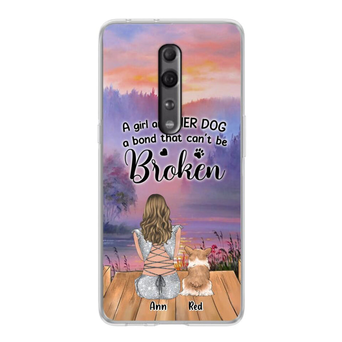 Custom Personalized Dog Mom Phone Case - Upto 4 Dogs - Mother's Day Gift Idea for Dog Lovers - A Girl And Her Dog A Bond That Can't Be Broken - Case for Xiaomi/Huawei/Oppo