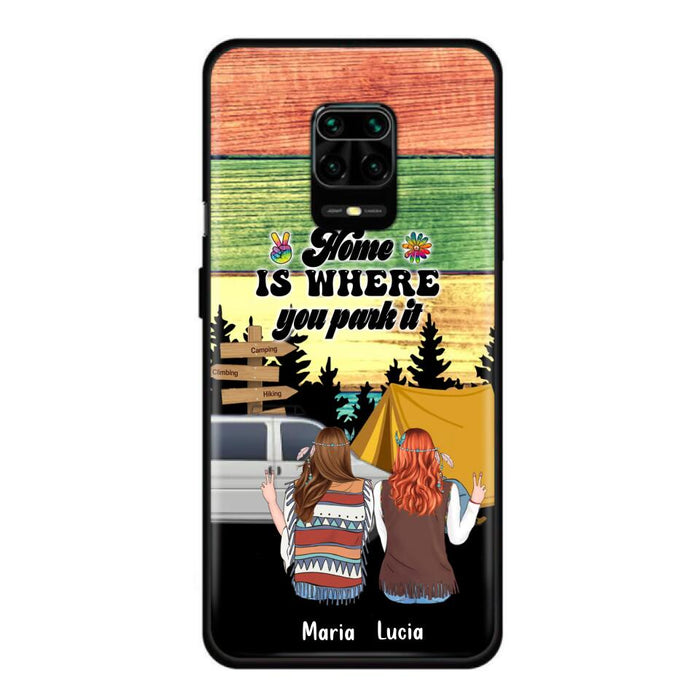 Custom Personalized Hippie Friends Phone Case - Gift Idea For Hippie Lovers - Up to 3 Girls - Home Is Where You Park It - Case For Oppo, Xiaomi & Huawei