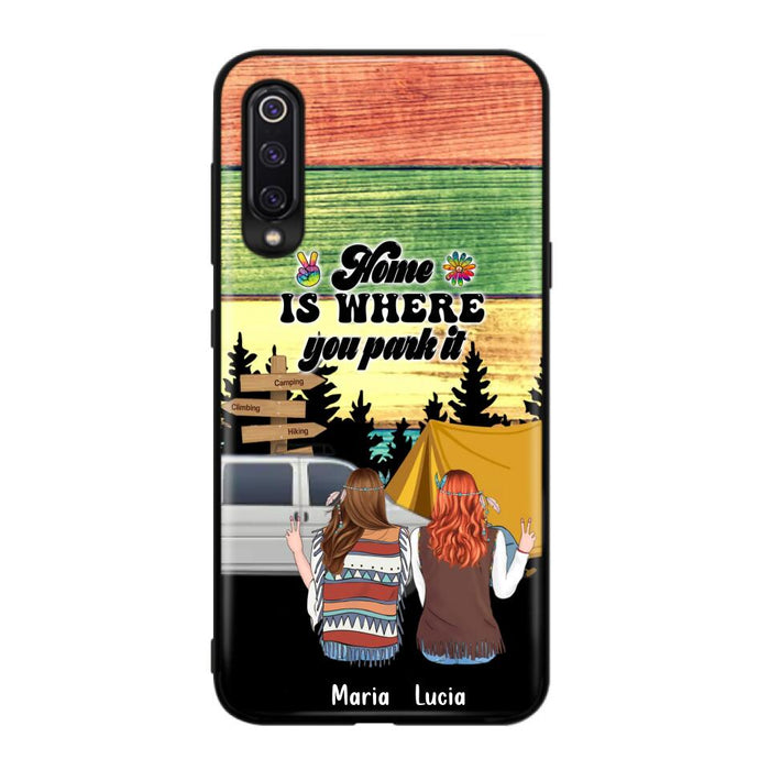 Custom Personalized Hippie Friends Phone Case - Gift Idea For Hippie Lovers - Up to 3 Girls - Home Is Where You Park It - Case For Oppo, Xiaomi & Huawei