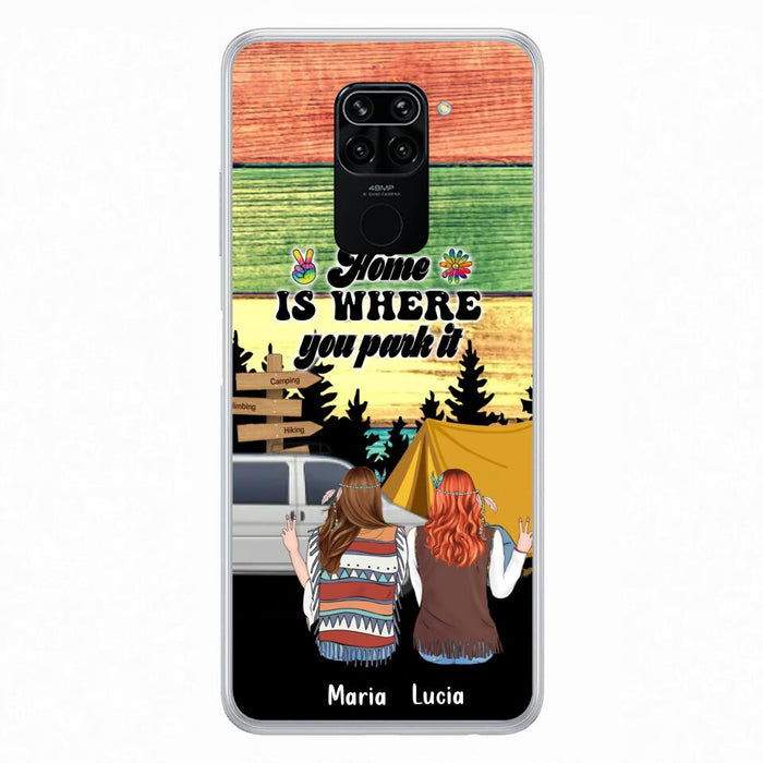 Custom Personalized Hippie Friends Phone Case - Gift Idea For Hippie Lovers - Up to 3 Girls - Home Is Where You Park It - Case For Oppo, Xiaomi & Huawei