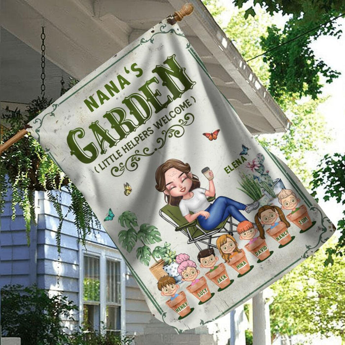 Custom Personalized Grandma's Garden Flag - Gift Idea For Grandma/ Mother's Day Gift - Up to 7 Kids - Life Is Better With My Kids In The Garden