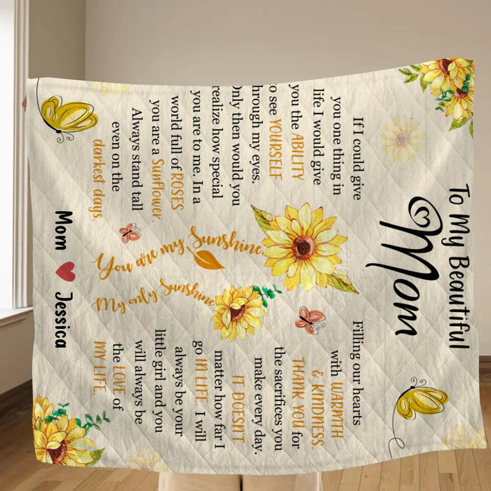 Custom Personalized To My Mom Quilt/Single Layer Fleece Blanket - Gift Idea For Mother's Day - You Will Always Be The Love Of My Life