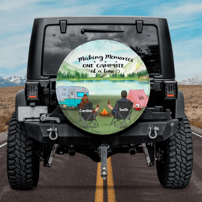 Custom Personalized Camping Day Time Spare Tire Cover - Gift Idea For Camping Lover - Making Memories One Campsite At A Time