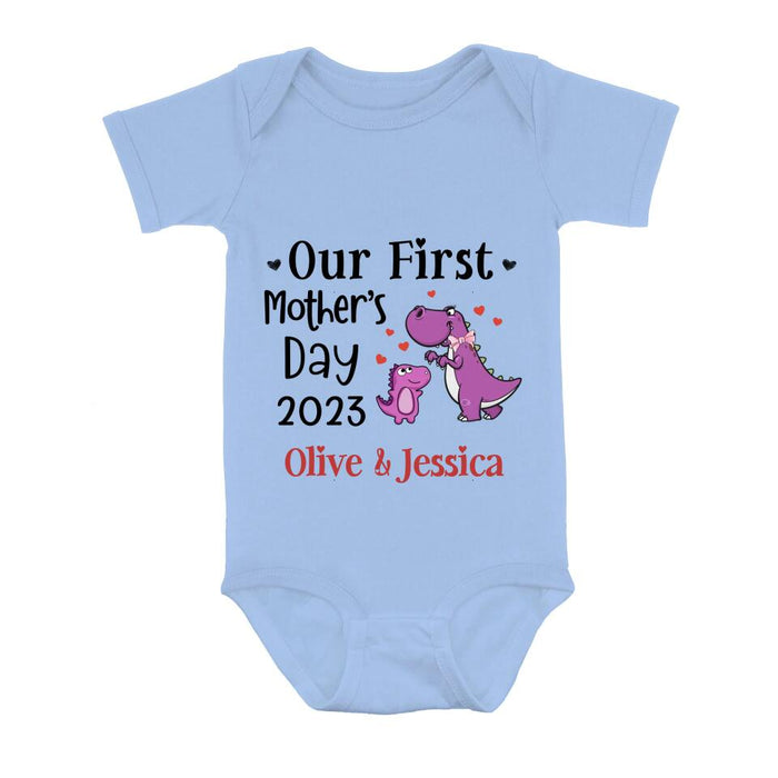 Custom Personalized First's Mother Day Baby Onesie/T-Shirt - Gift Idea for Baby/Mother's Day - Our First Mother's Day 2023