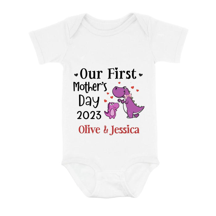 Custom Personalized First's Mother Day Baby Onesie/T-Shirt - Gift Idea for Baby/Mother's Day - Our First Mother's Day 2023