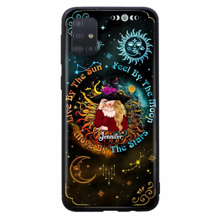 Custom Personalized Witch Phone Case - Gift Idea For Halloween/Witch Lovers - Live By The Sun Feel By The Moon Move By The Stars - Case For iPhone &  Samsung