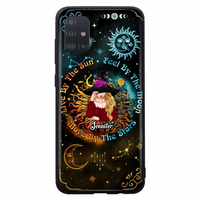 Custom Personalized Witch Phone Case - Gift Idea For Halloween/Witch Lovers - Live By The Sun Feel By The Moon Move By The Stars - Case For iPhone &  Samsung