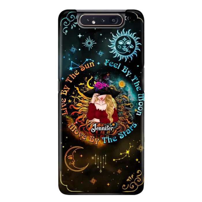 Custom Personalized Witch Phone Case - Gift Idea For Halloween/Witch Lovers - Live By The Sun Feel By The Moon Move By The Stars - Case For iPhone &  Samsung