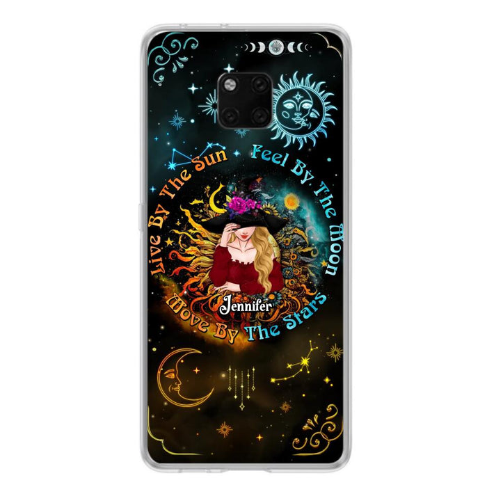 Custom Personalized Witch Phone Case - Gift Idea For Halloween/Witch Lovers - Live By The Sun Feel By The Moon Move By The Stars - Case For Oppo, Xiaomi & Huawei