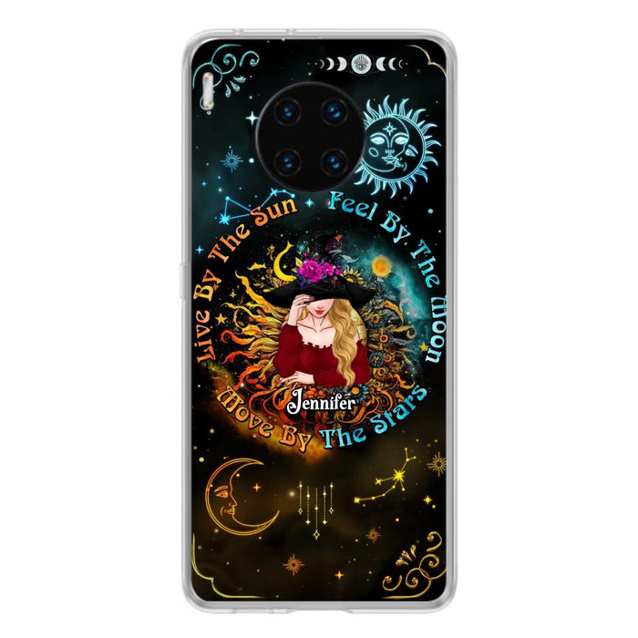 Custom Personalized Witch Phone Case - Gift Idea For Halloween/Witch Lovers - Live By The Sun Feel By The Moon Move By The Stars - Case For Oppo, Xiaomi & Huawei