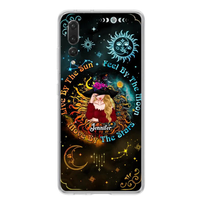 Custom Personalized Witch Phone Case - Gift Idea For Halloween/Witch Lovers - Live By The Sun Feel By The Moon Move By The Stars - Case For Oppo, Xiaomi & Huawei