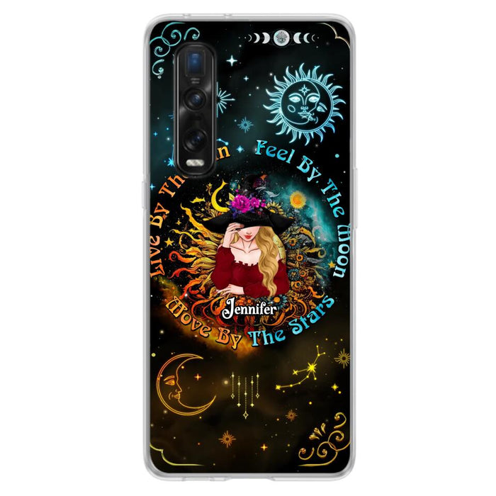 Custom Personalized Witch Phone Case - Gift Idea For Halloween/Witch Lovers - Live By The Sun Feel By The Moon Move By The Stars - Case For Oppo, Xiaomi & Huawei