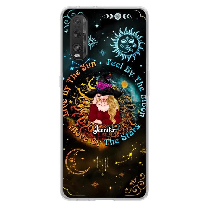 Custom Personalized Witch Phone Case - Gift Idea For Halloween/Witch Lovers - Live By The Sun Feel By The Moon Move By The Stars - Case For Oppo, Xiaomi & Huawei