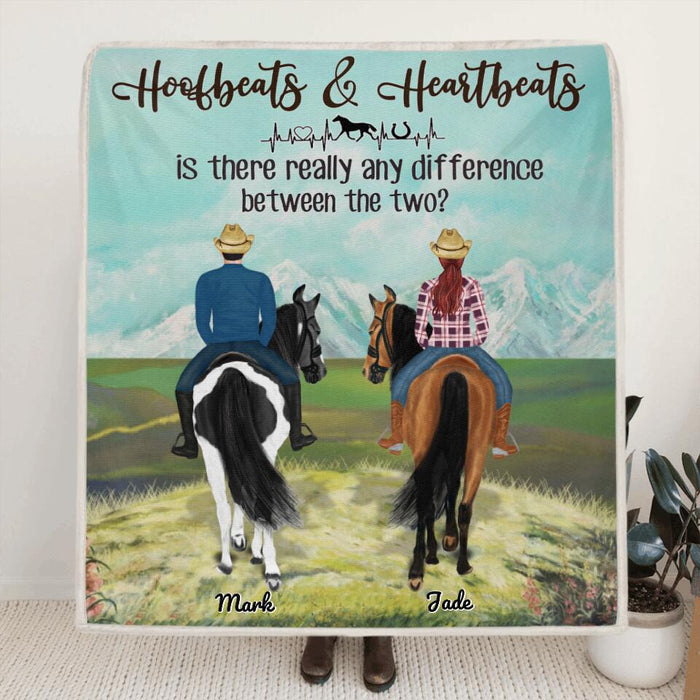 Custom Personalized Riding Horse Fleece Blanket - Couple Riding Horse - Riding Partner For Life - 5NE2CH