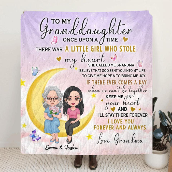 Custom Personalized To My Granddaughter Quilt/Single Layer Fleece Blanket - Best Gift Idea For Granddaughter - There Was A Girl Who Stole My Heart