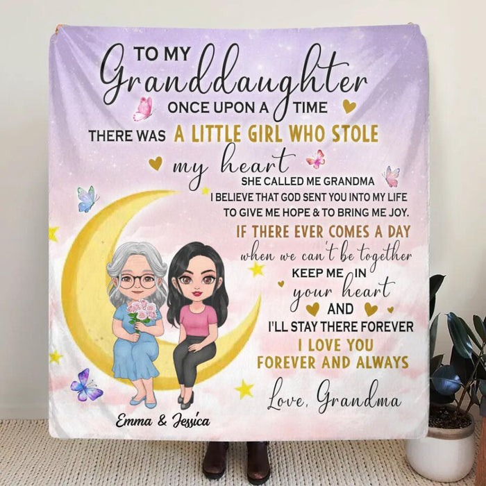 Custom Personalized To My Granddaughter Quilt/Single Layer Fleece Blanket - Best Gift Idea For Granddaughter - There Was A Girl Who Stole My Heart