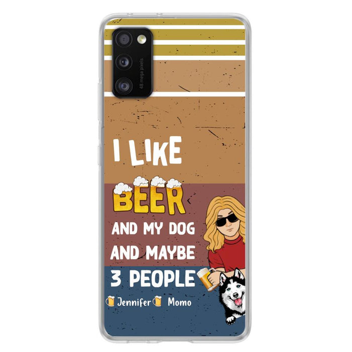 Custom Personalized Dog Phone Case - Upto 4 Dogs - Mother's Day/Father's Day Gift Idea For Dog Lovers - I Like Beer And My Dog And Maybe 3 People - Case for iPhone/Samsung