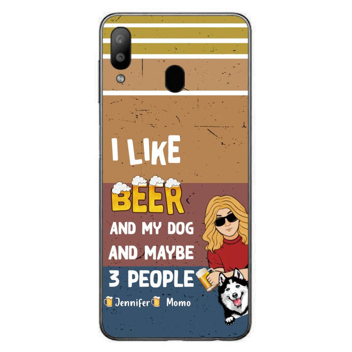 Custom Personalized Dog Phone Case - Upto 4 Dogs - Mother's Day/Father's Day Gift Idea For Dog Lovers - I Like Beer And My Dog And Maybe 3 People - Case for iPhone/Samsung