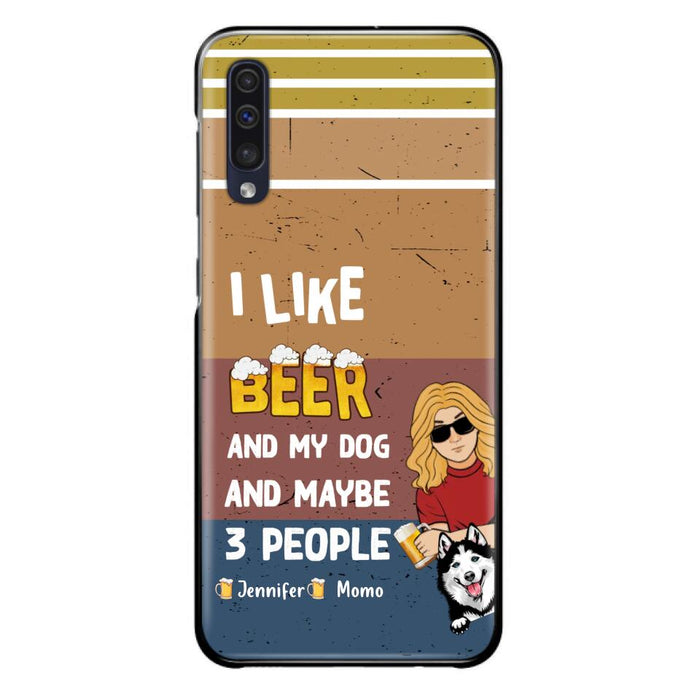 Custom Personalized Dog Phone Case - Upto 4 Dogs - Mother's Day/Father's Day Gift Idea For Dog Lovers - I Like Beer And My Dog And Maybe 3 People - Case for iPhone/Samsung