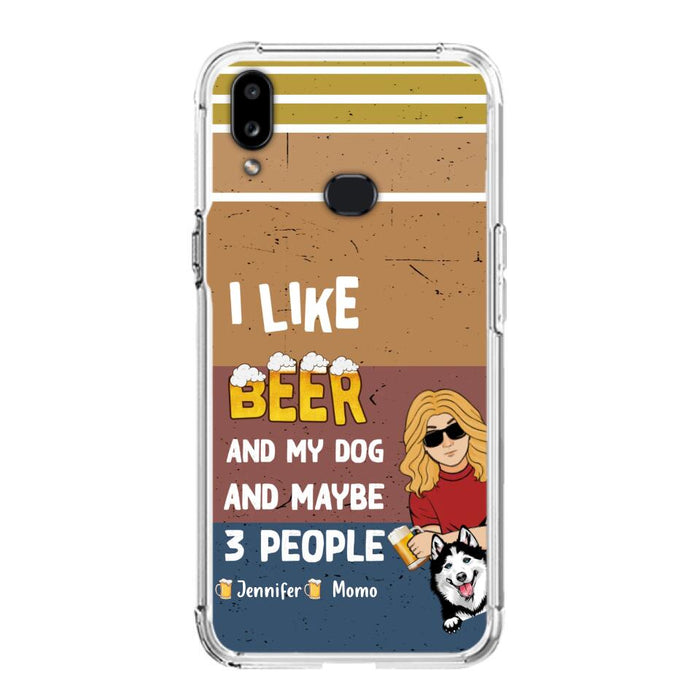 Custom Personalized Dog Phone Case - Upto 4 Dogs - Mother's Day/Father's Day Gift Idea For Dog Lovers - I Like Beer And My Dog And Maybe 3 People - Case for iPhone/Samsung