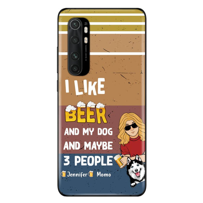 Custom Personalized Dog Phone Case - Upto 4 Dogs - Mother's Day/Father's Day Gift Idea For Dog Lovers - I Like Beer And My Dog And Maybe 3 People - Case For Oppo/Xiaomi/Huawei