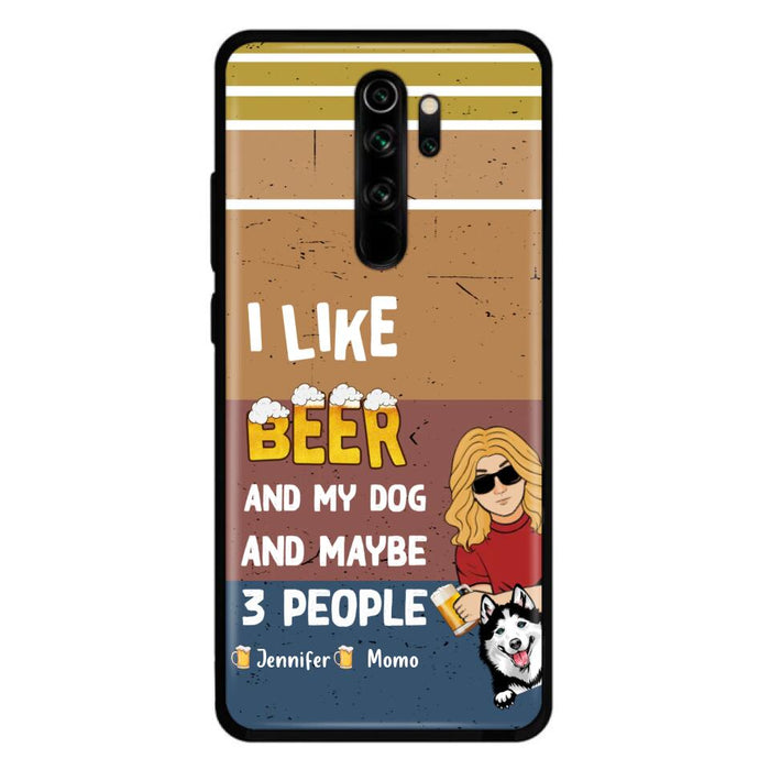 Custom Personalized Dog Phone Case - Upto 4 Dogs - Mother's Day/Father's Day Gift Idea For Dog Lovers - I Like Beer And My Dog And Maybe 3 People - Case For Oppo/Xiaomi/Huawei