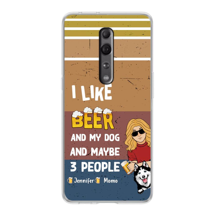 Custom Personalized Dog Phone Case - Upto 4 Dogs - Mother's Day/Father's Day Gift Idea For Dog Lovers - I Like Beer And My Dog And Maybe 3 People - Case For Oppo/Xiaomi/Huawei