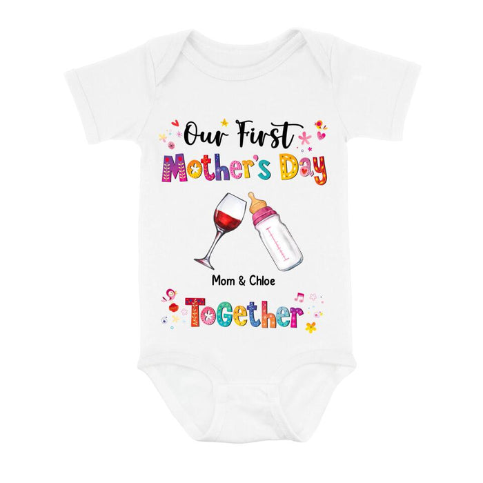 Custom Personalized Onesie/ T-shirt - Gift Idea For Mother's Day - Our First Mother's Day Together