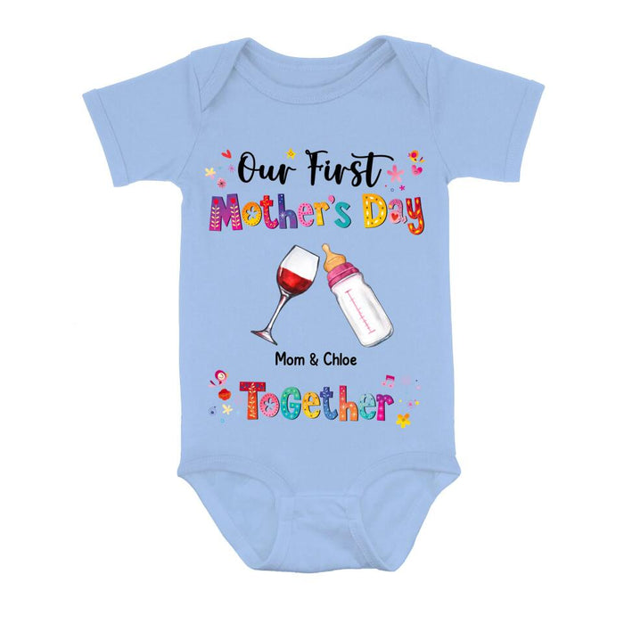 Custom Personalized Onesie/ T-shirt - Gift Idea For Mother's Day - Our First Mother's Day Together