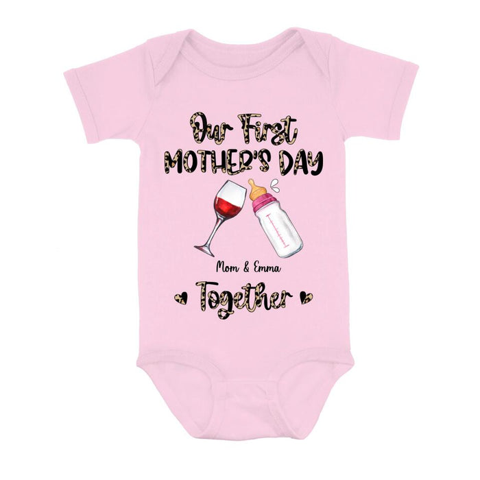 Custom Personalized Baby Onesie/T-Shirt - Mother's Day Gift Idea For Baby/Mom - Our First Mother's Day Together