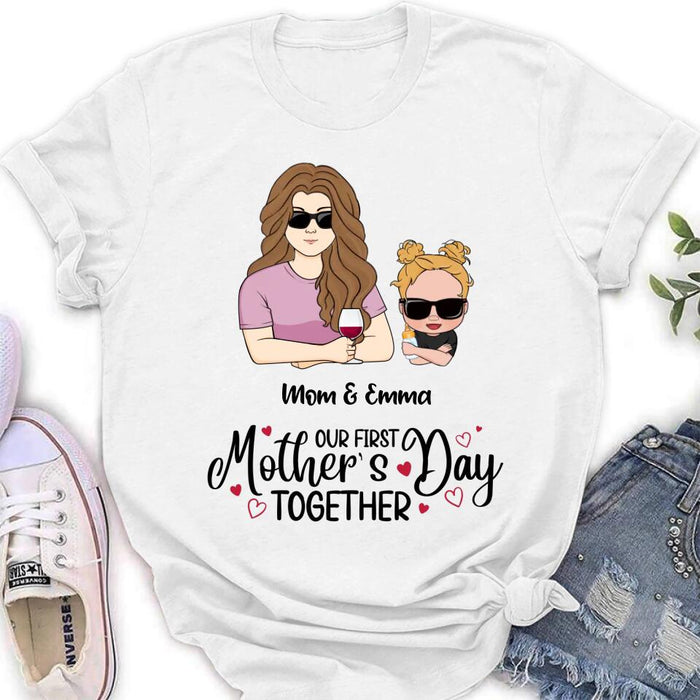 Custom Personalized First Mother's Day Together T-Shirt/ Long Sleeve/ Sweatshirt/ Baby Onesie - Gift Idea For Mother's Day/ Mom/Baby - Our First Mother's Day Together