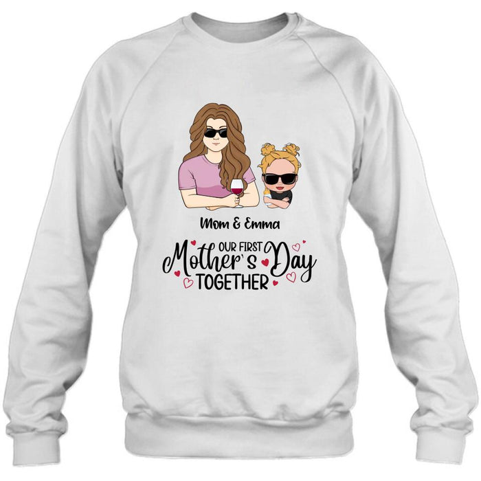 Custom Personalized First Mother's Day Together T-Shirt/ Long Sleeve/ Sweatshirt/ Baby Onesie - Gift Idea For Mother's Day/ Mom/Baby - Our First Mother's Day Together