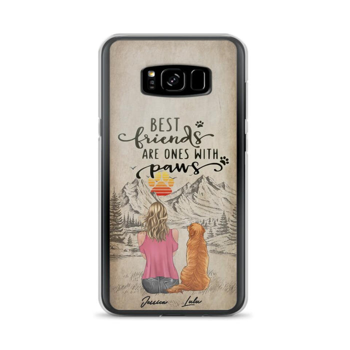 Custom Personalized Dog Mom Phone Case - Upto 5 Dogs - Gift Idea For Mother's Day/Dog Lovers - Best Friends Are Ones With Paws - Case For iPhone And Samsung