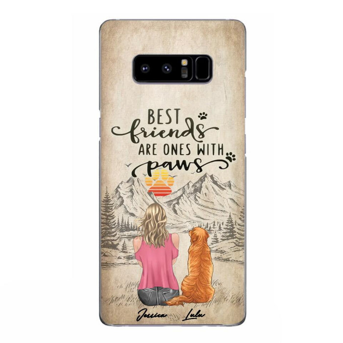 Custom Personalized Dog Mom Phone Case - Upto 5 Dogs - Gift Idea For Mother's Day/Dog Lovers - Best Friends Are Ones With Paws - Case For iPhone And Samsung