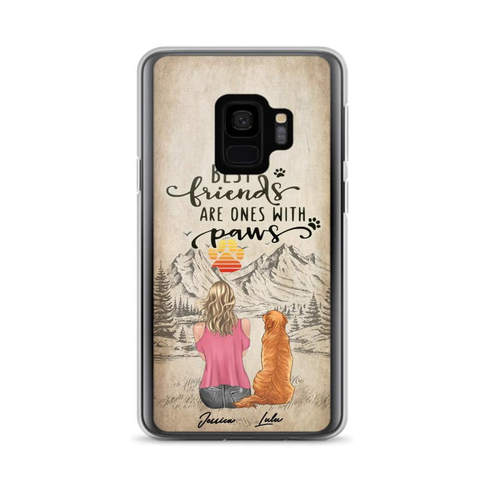 Custom Personalized Dog Mom Phone Case - Upto 5 Dogs - Gift Idea For Mother's Day/Dog Lovers - Best Friends Are Ones With Paws - Case For iPhone And Samsung