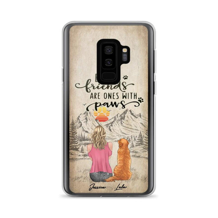 Custom Personalized Dog Mom Phone Case - Upto 5 Dogs - Gift Idea For Mother's Day/Dog Lovers - Best Friends Are Ones With Paws - Case For iPhone And Samsung