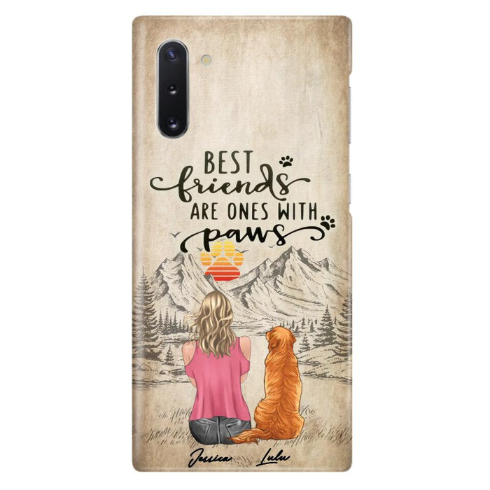 Custom Personalized Dog Mom Phone Case - Upto 5 Dogs - Gift Idea For Mother's Day/Dog Lovers - Best Friends Are Ones With Paws - Case For iPhone And Samsung