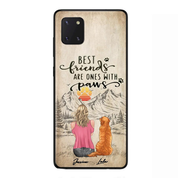 Custom Personalized Dog Mom Phone Case - Upto 5 Dogs - Gift Idea For Mother's Day/Dog Lovers - Best Friends Are Ones With Paws - Case For iPhone And Samsung