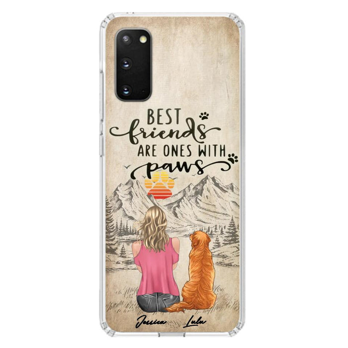 Custom Personalized Dog Mom Phone Case - Upto 5 Dogs - Gift Idea For Mother's Day/Dog Lovers - Best Friends Are Ones With Paws - Case For iPhone And Samsung