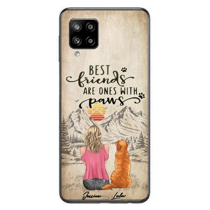 Custom Personalized Dog Mom Phone Case - Upto 5 Dogs - Gift Idea For Mother's Day/Dog Lovers - Best Friends Are Ones With Paws - Case For iPhone And Samsung